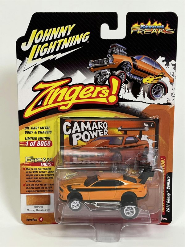 Johnny Lightning 2011 Chevy Camaro Zinger Blazing Orange Fire 1:64 Scale JLSF024A