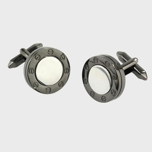 Sophos Gunmetal rim with Silver Finish Centre Cufflinks