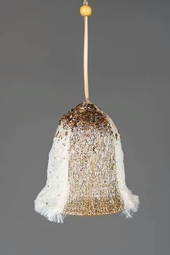 12cm Gold Santa Bell Hanging Decoration Set of 3 for Christmas Trees, Doors and Festive Displays image 7