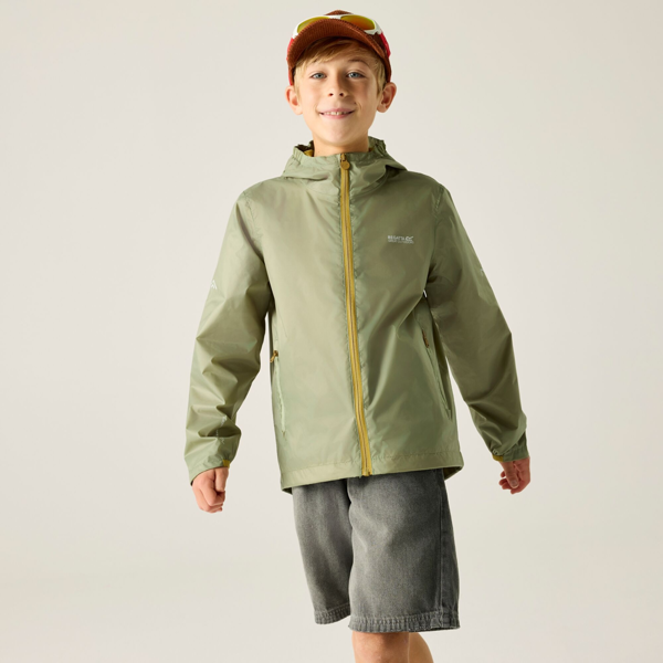 Regatta Kids Lever Waterproof Shell Jacket - Light Sage