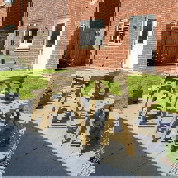 Arbor Garden Solutions Victoria Space Saving Picnic Table and Benches Set