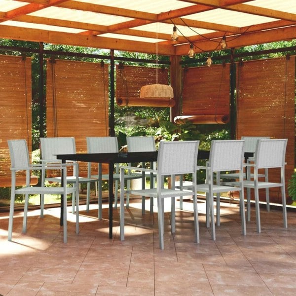 Berkfield 9 Piece Garden Dining Set White