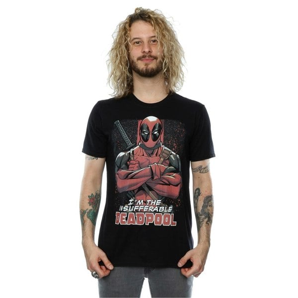 Marvel Mens Deadpool Crossed Arms T-Shirt - Black