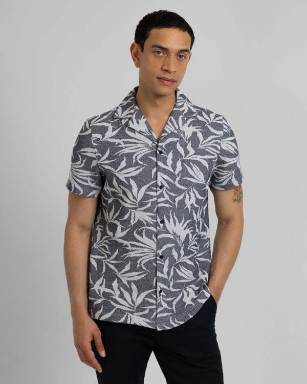 Steel & Jelly Oval - Leaf Jacquard Short Sleeve Shirt
