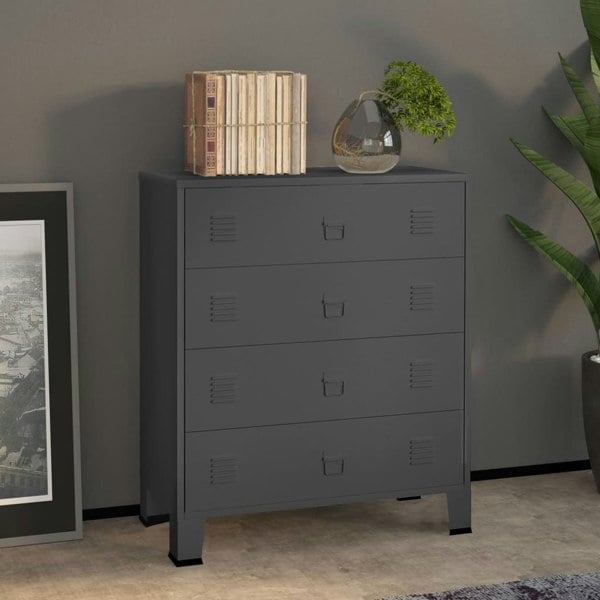 Berkfield Industrial Drawer Cabinet Anthracite 78x40x93 cm Metal