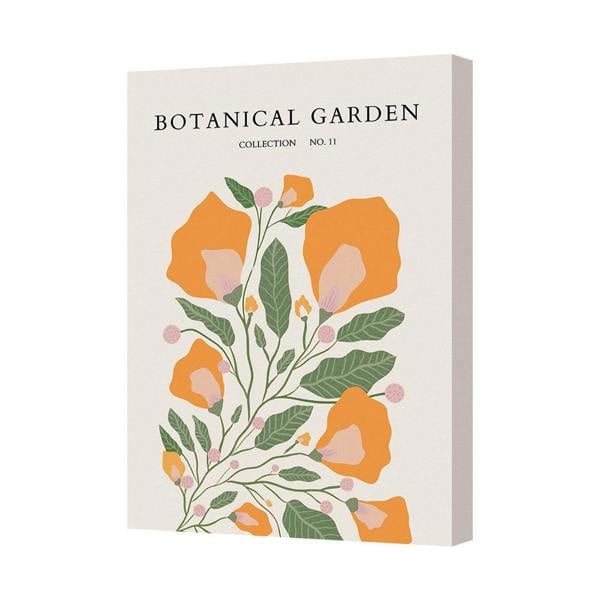 Benjamin Tate Design Botanical Garden Canvas Print Floral Wall Art Orange Flowers