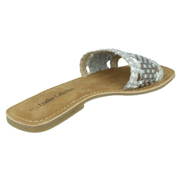Leather Collection Ladies Leather Collection Flat Weave Mules F00272