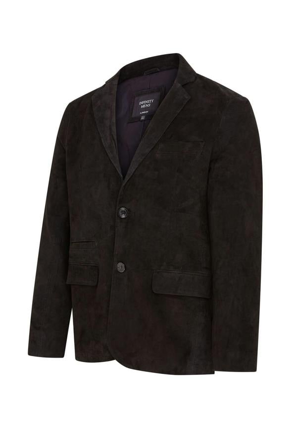 Infinity Leather Mens Slim Goat Suede Italian Blazer Jacket-Somero