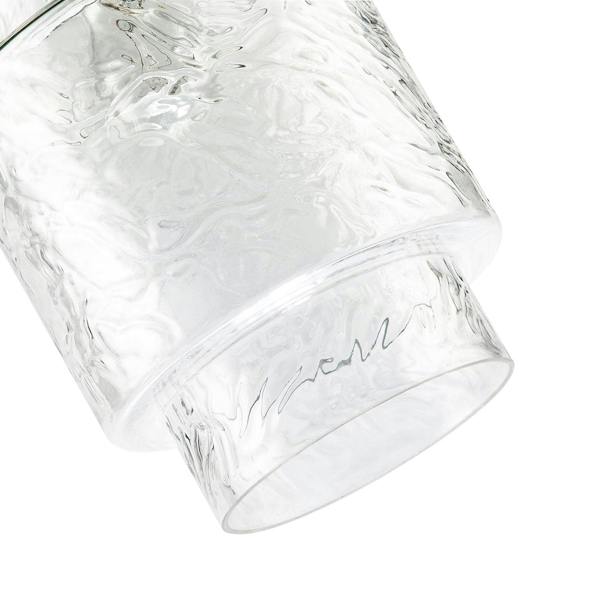 Clear Layered Glass Cylinder Pendant Light Shade with Tiered Design Image 5