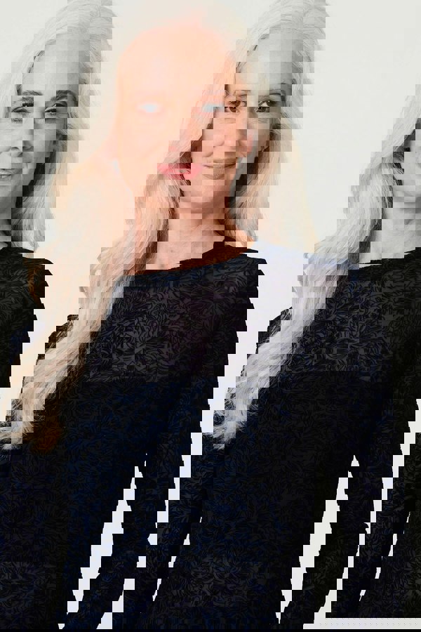 Navy | Sheer Lace Long Sleeve Peplum Top