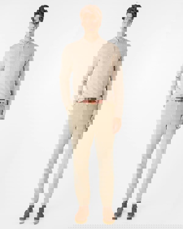 Oliver Sweeney Killala Mens Alpaca Wool Blend Quarter Zip Jumper - Biscotto