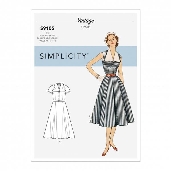 Simplicity Sewing Pattern 9105, Dresses for Women, H5 (6-8-10-12-14) - Intermediate