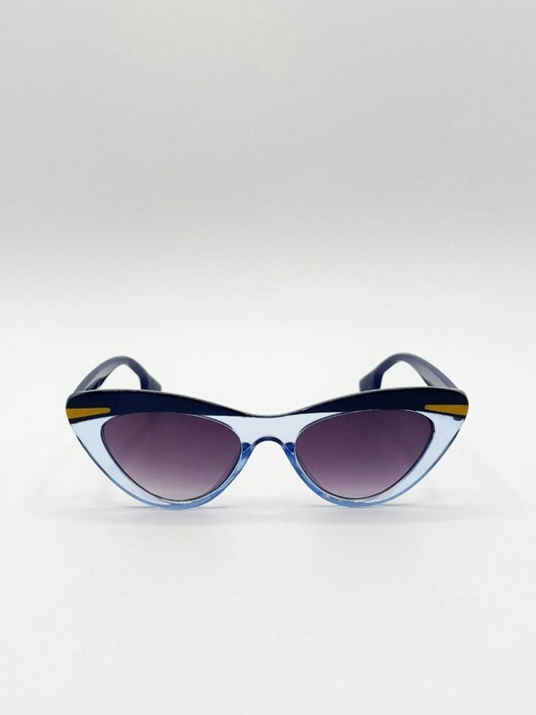 SVNX Two Tone Cat-Eye Sunglasses in Blues