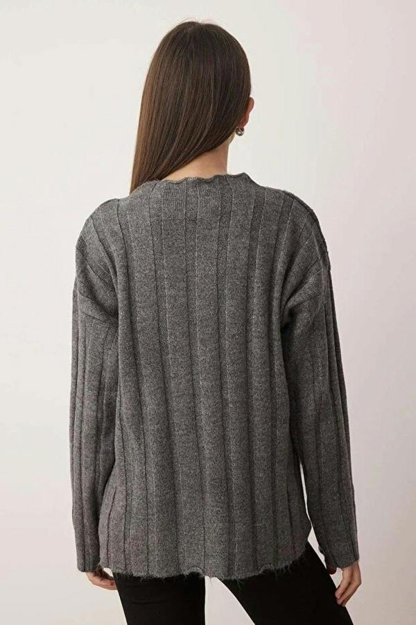 WOVCOR Soft Textured Loose Fit Knit Sweater