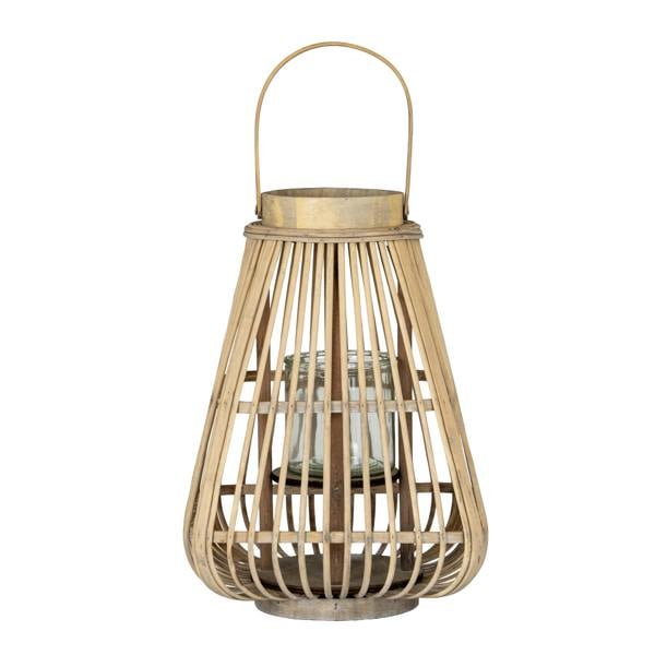 Hill Interiors Peardrop Wicker Candle Lantern - Brown/Brown - 