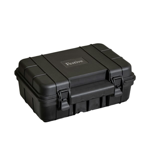 Samuel Alexander 34cm x 21cm Large Black Outdoor Weatherproof Connection Box with Extension Cable