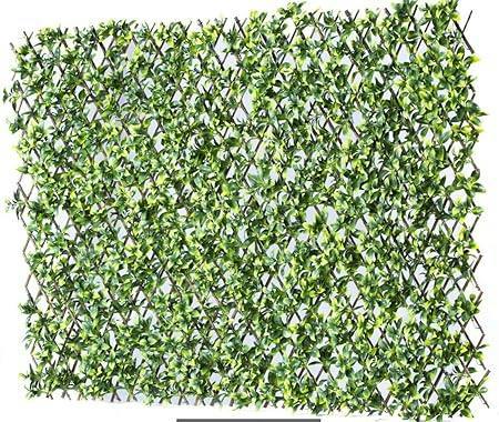HYGRAD BUILT TO SURVIVE HYGRAD® Garden Screening Trellis Expanding Wooden Fence with Artificial Plant Leaves UK (Purple)