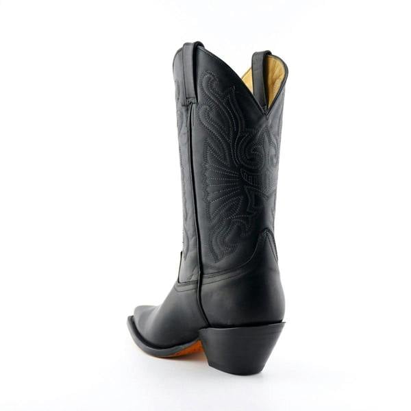 Grinders Black Leather Western Cowboy Boots-Buffalo