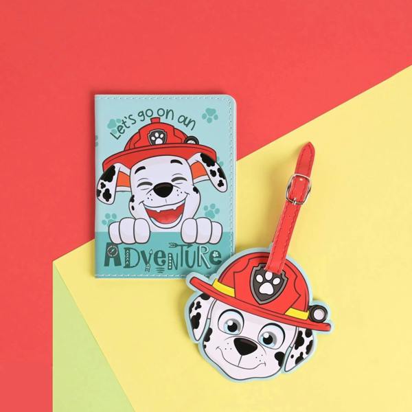 Widdop & Co Paw Patrol Marshall PU Leather Passport and Luggage Tag Multi