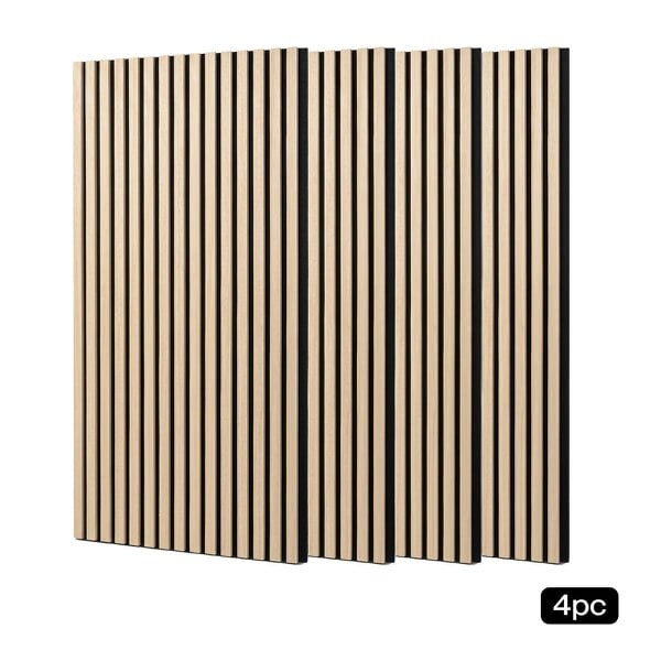 Levede Wall Panels Acoustic 4Pc 120 x 60cm Sound Absorbing NRC>0.7 Home Oak