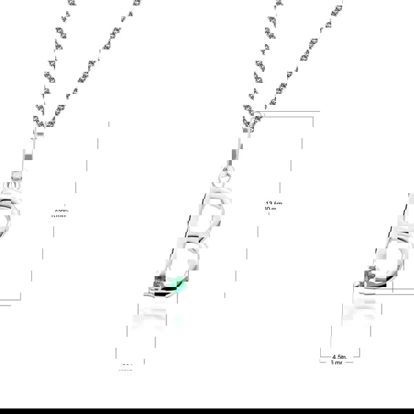 Gemondo Initial Emerald Letter Charm Necklace in 9ct White Gold