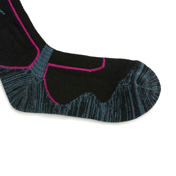 Regatta Womens Merino Wool Hiking Crew Socks - Black/Grey/Pink