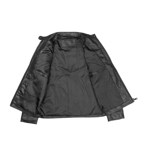 Moto Racer Leather Jacket George Black 6741 7