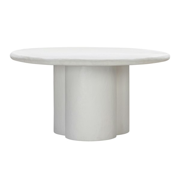 Furniture Edit Elika White Faux Plaster Round Dining Table Indoor Or Outdoor