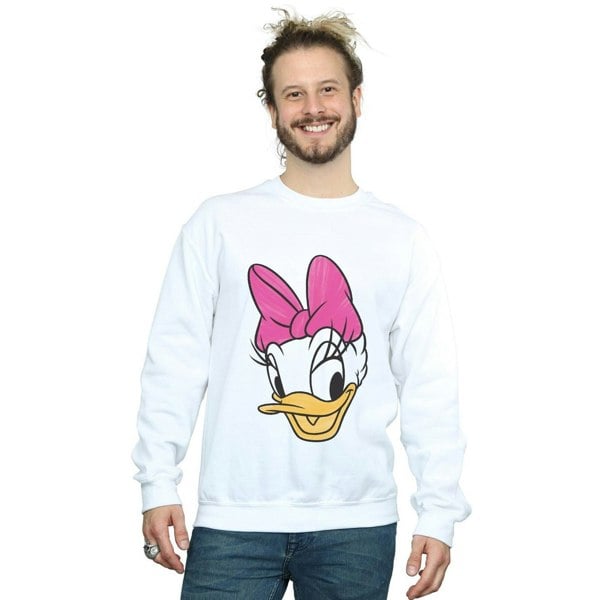 Disney Mens Daisy Duck Head Painted Sweatshirt - White