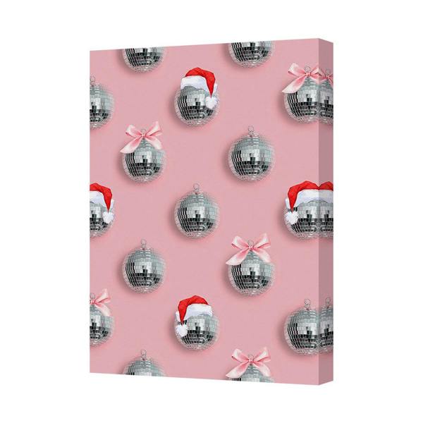 Benjamin Tate Design Christmas Disco Ball Canvas Wall Art Print On Wood Frame