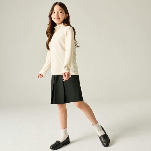 Regatta Kids Hot Shot II Plain Half Zip Fleece Top - Light Vanilla