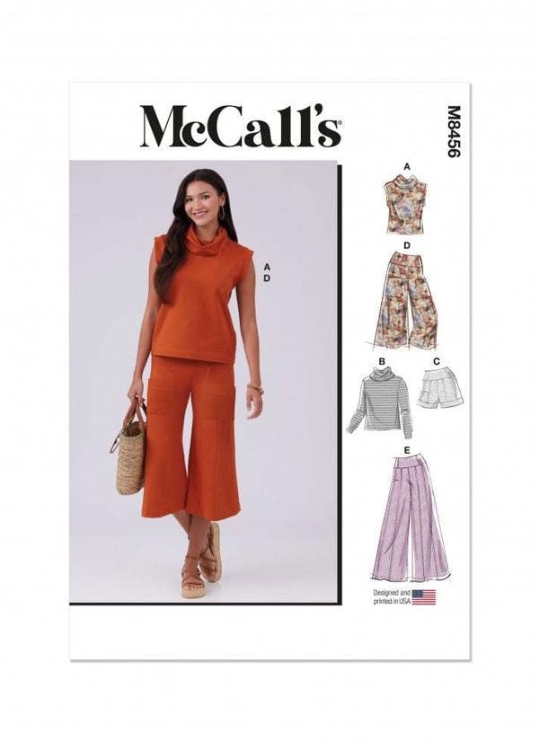 McCalls 8456 Paper Sewing Pattern – Women's Top, Sweater, Shorts & Trousers, Easy