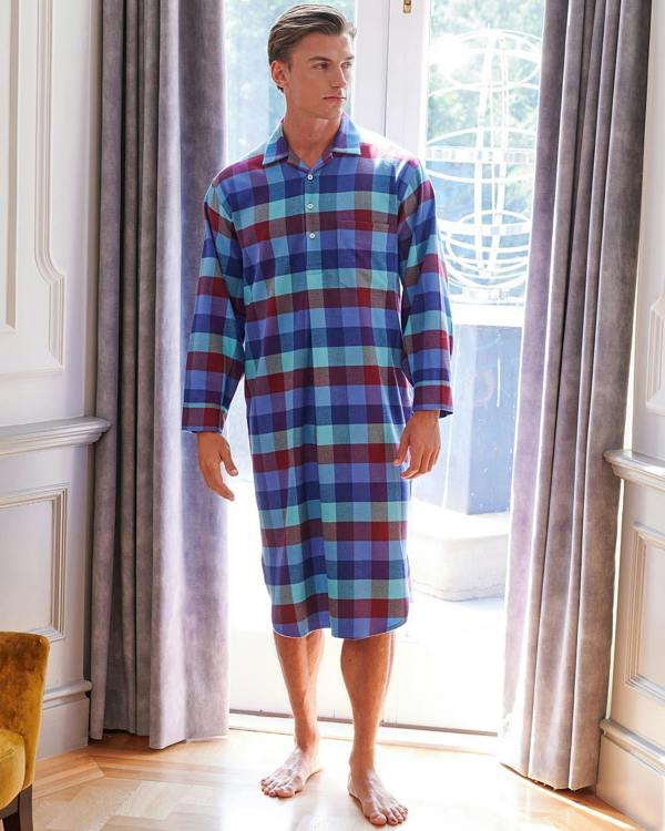 British Boxers Men's Brushed Cotton Nightshirt – Lerwick Check