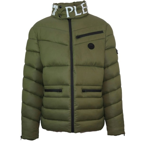 Plein Sport Padded Bold Logo Jacket - Green 