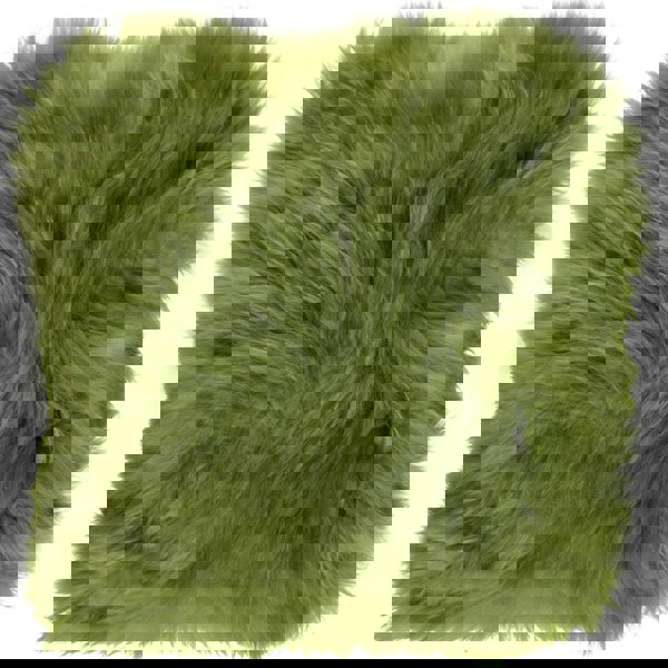 Long-Wool Sheepskin Cushion | 35x35 cm Treetop