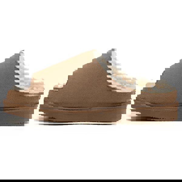 VIVA Polar Womens Fur Lined Slide Slippers – Suede Upper, Cozy Faux Fur