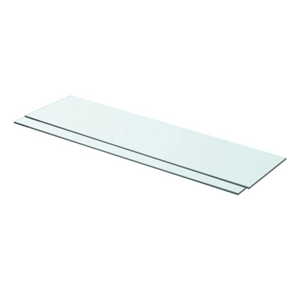 Berkfield Shelves 2 pcs Panel Glass Clear 80x20 cm