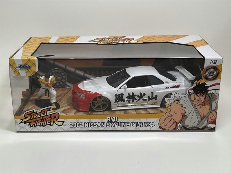 a toy car in a box