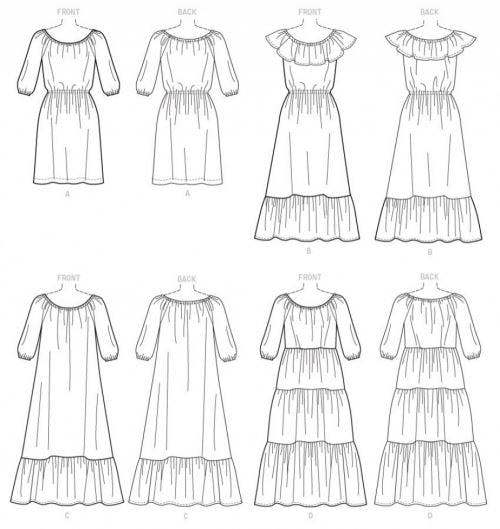 Butterick Sewing Pattern 6451, Dresses for Women, Y (XSM-SML-MED) - Easy