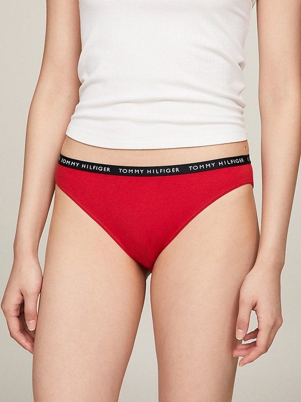 Tommy Hilfiger BIKINI 3 Pack Womens Briefs Desert Sky/White/Primary Red