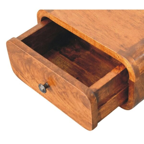 Wyld Haus Vicenza Mini Mango Wood Wall-Mounted Bedside Table with Drawer