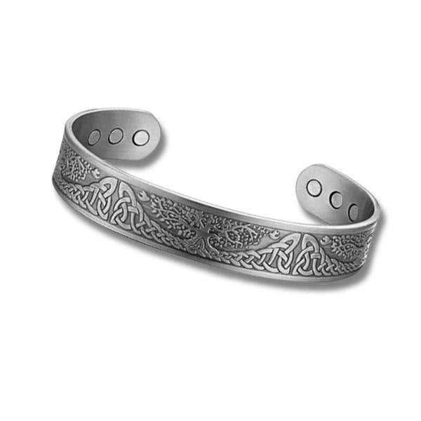 Aye Do Gifts Men's Silver Family Tree Cuff Bangle - Magnetic Energy