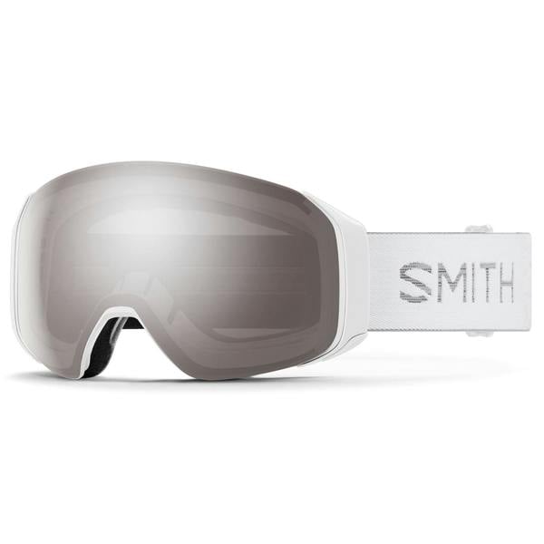 Smith Ski Goggles 4D Mag S 0OR 5T White Chunky Knit ChromaPop Sun Platinum Mirror & CP Storm Blue Sensor Mirror