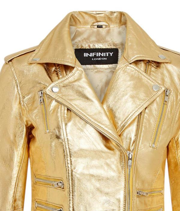 Infinity Leather Womens Leather Vintage Brando Biker Jacket-Orlando