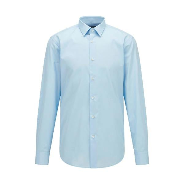 Boss Mens Eliott Plain Shirt - Blue - 
