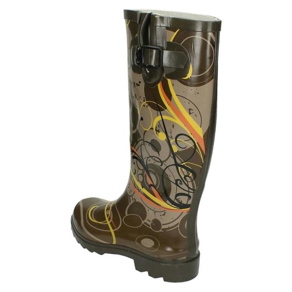 Spot On Ladies Spot On Swirls Design Wellington Boots