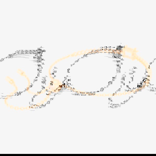 Swarovski Matrix Rose Gold Tone Plated White Zirconia Tennis Bracelet 5730706