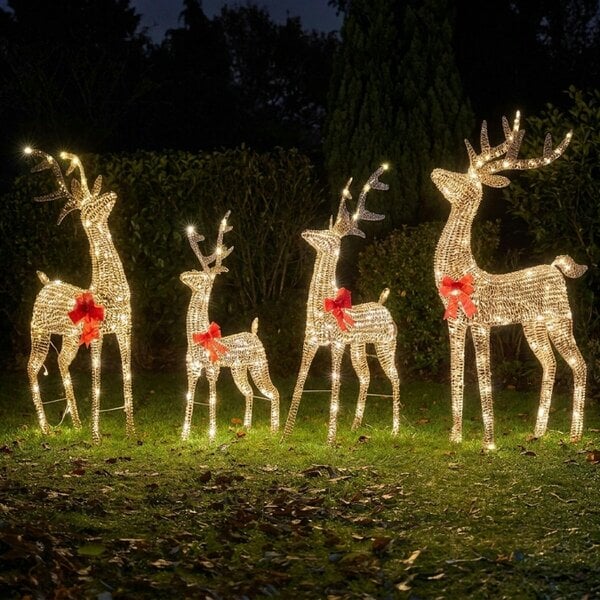 Garden Greatness Glittering Gold Illuminated Reindeer Figure