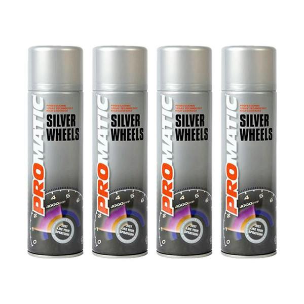 Promatic 4X Promatic Wheel Silver Spray Paint 500ml