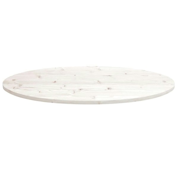 Berkfield Table Top White 100x50x2.5 cm Solid Wood Pine Oval